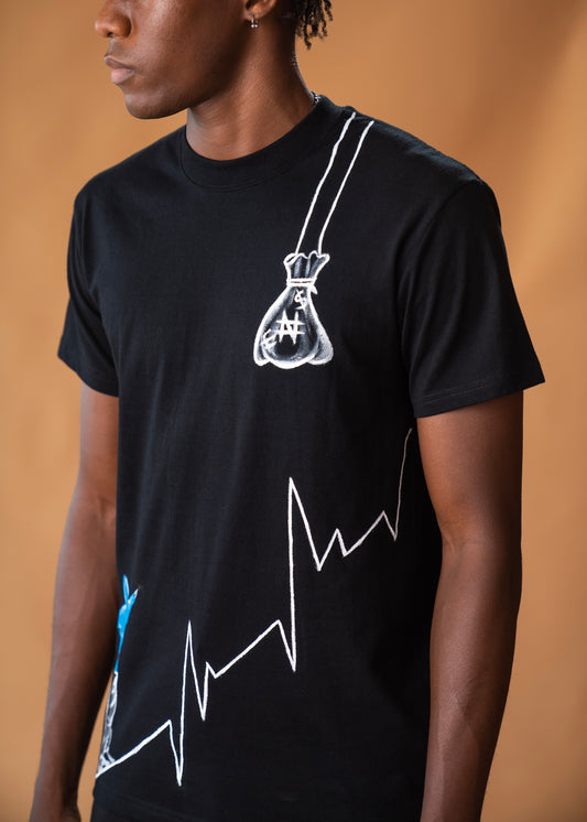 Camiseta de corte relajado con arte pintado a mano Catch my Naira