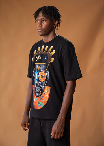 Relaxed fit T-shirt Ft Hand Painted funky Edo boy