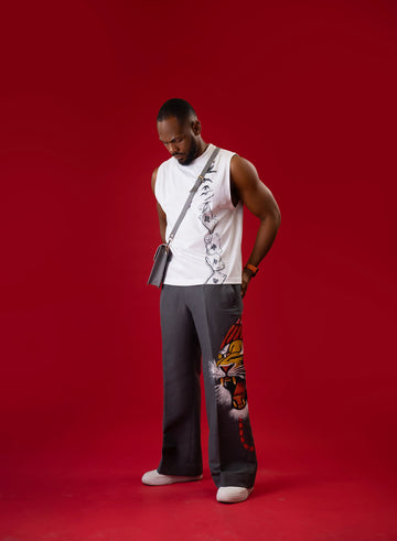 Camiseta sin mangas de corte relajado x pantalón de pierna ancha