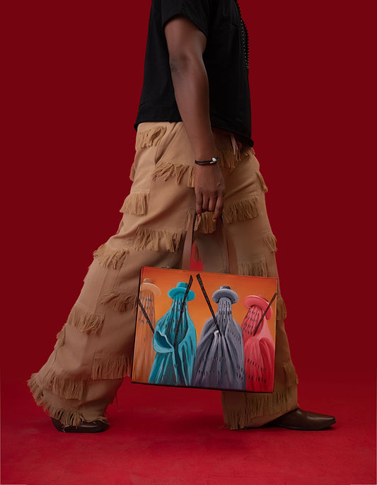 Camiseta de corte relajado x Pantalón con flecos
