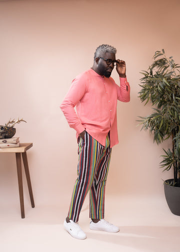 Conjunto de camisa de lino y pantalón Aso Oke