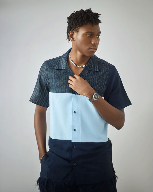 Camisa de manga corta x pantalón ancho con flecos