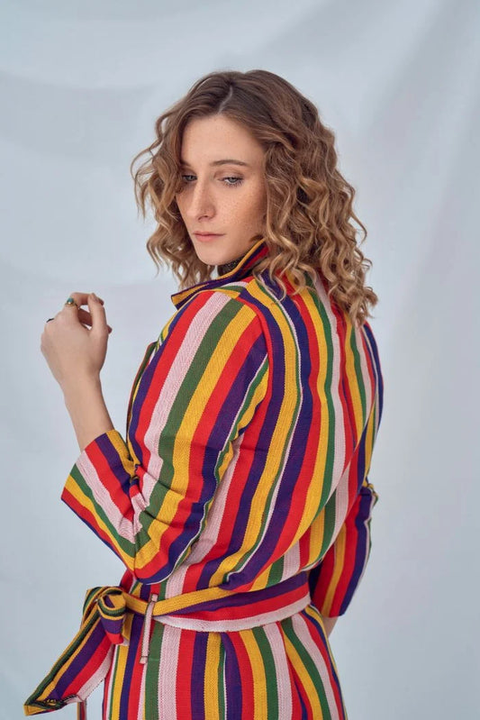 Conjunto de chaqueta y pantalón corto Negassi Aso Oke largo