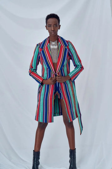Conjunto de chaqueta y pantalón corto Aso Oke de Negassi