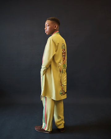 Conjunto de kimono pintado a mano
