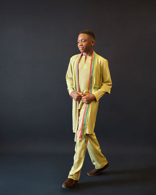 Conjunto de kimono pintado a mano
