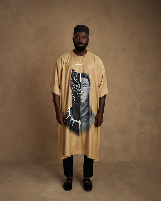 Conjunto de caftán Agbada pintado a mano