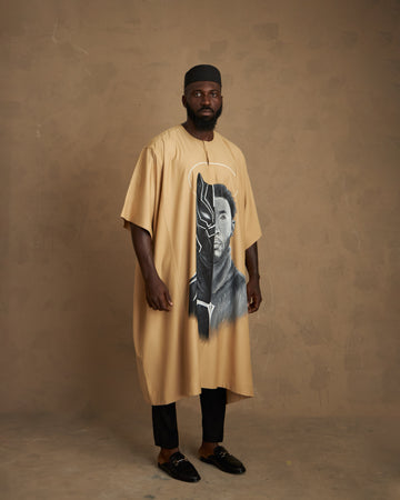 Conjunto de caftán Agbada pintado a mano