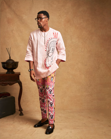 Linen Zip Shirt and Pant Set