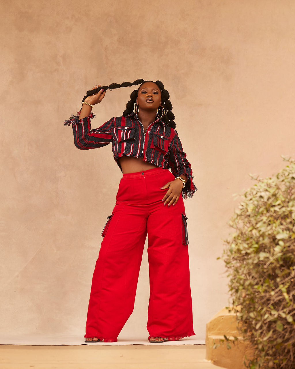 Crop Jacket Crop Top Pas Cher Crop Top Cargo Trousers Red Child