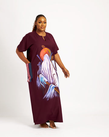 Abaya pintada a mano