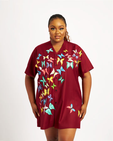 Hand-painted Adjua Dress - Butterflies