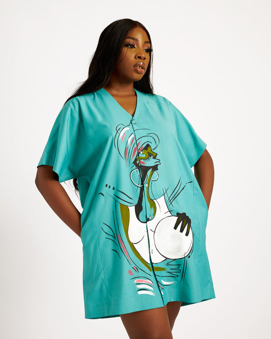 Vestido Adjua pintado a mano