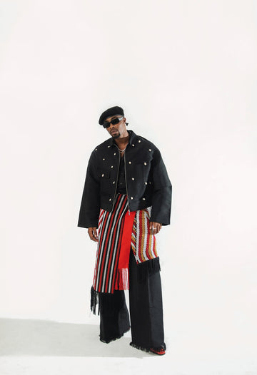Aso Oke & Akwete Cowrie Jacket x Akwete Wrap Skirt - Trax ApparelMale Wrap Skirt