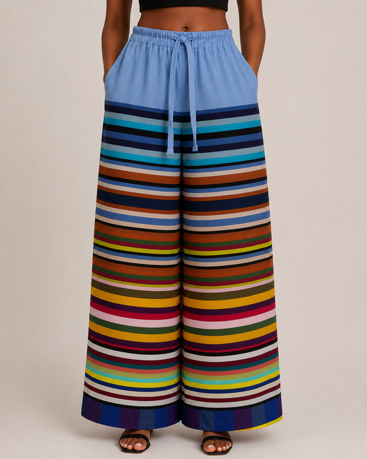 Mixed Aso Oke Straight Leg Pant