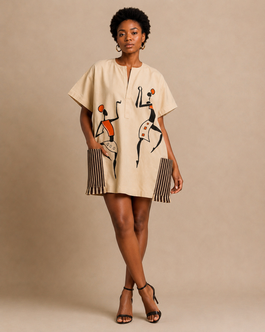 Afro Hand Painted Danshiki