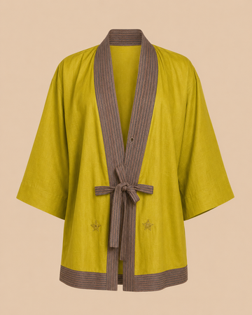 Kimono With Aso Oke Detailing