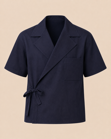 Navy Blue Safari wrap Shirt