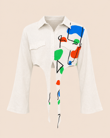 Hand Painted Crop Top Shirt