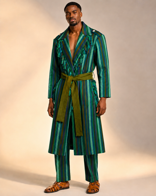 Aso Oke Trench Coat