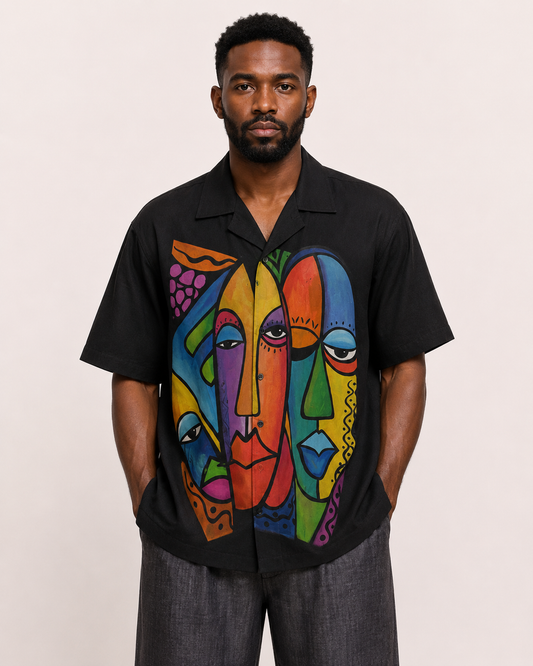 Hand Pained Short Sleeve Cotton Shirt