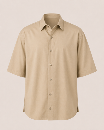 Plain Beige Bottoned Shirt