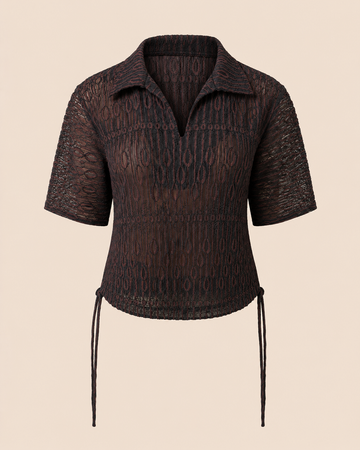 Lace Drawstring Top