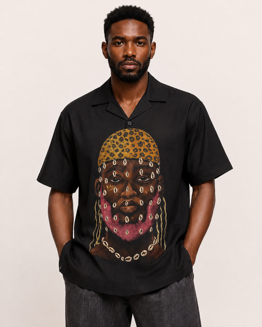 Hand Painted Short Sleeve Cotton Shirt
