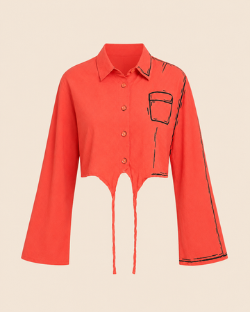 Orange Crop Top Shirt