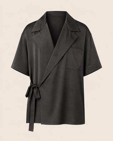 Black Safari Wrap Shirt