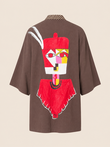 Hand Painted Botton Kimono Shirt