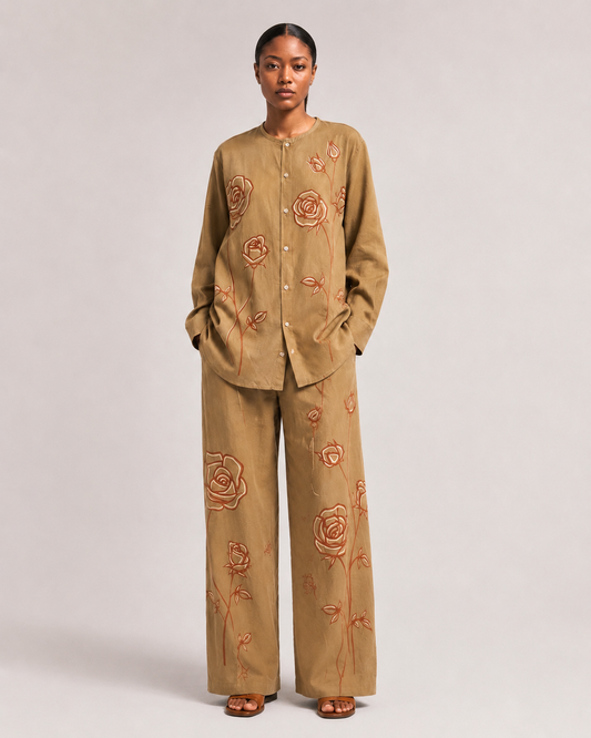 Hand Painted Linen 2 Piece