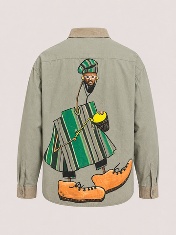 Hand Painted Green Shirt