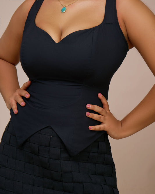 Black Tank Top x Baskirt