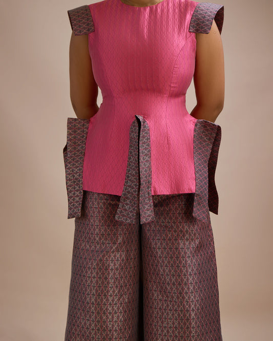 2 Piece Damask x Aso Oke Fringe Pant