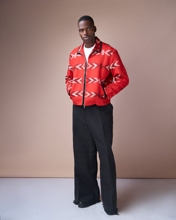 Akwete Zipper Jacket x Aso Oke Baggy Pants