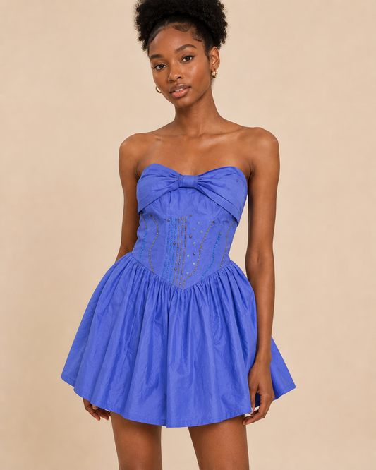 Female Bead Design Mini Gown