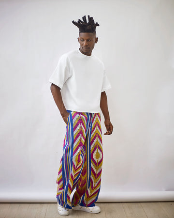 Cropped White T-shirt x Akwete Pants