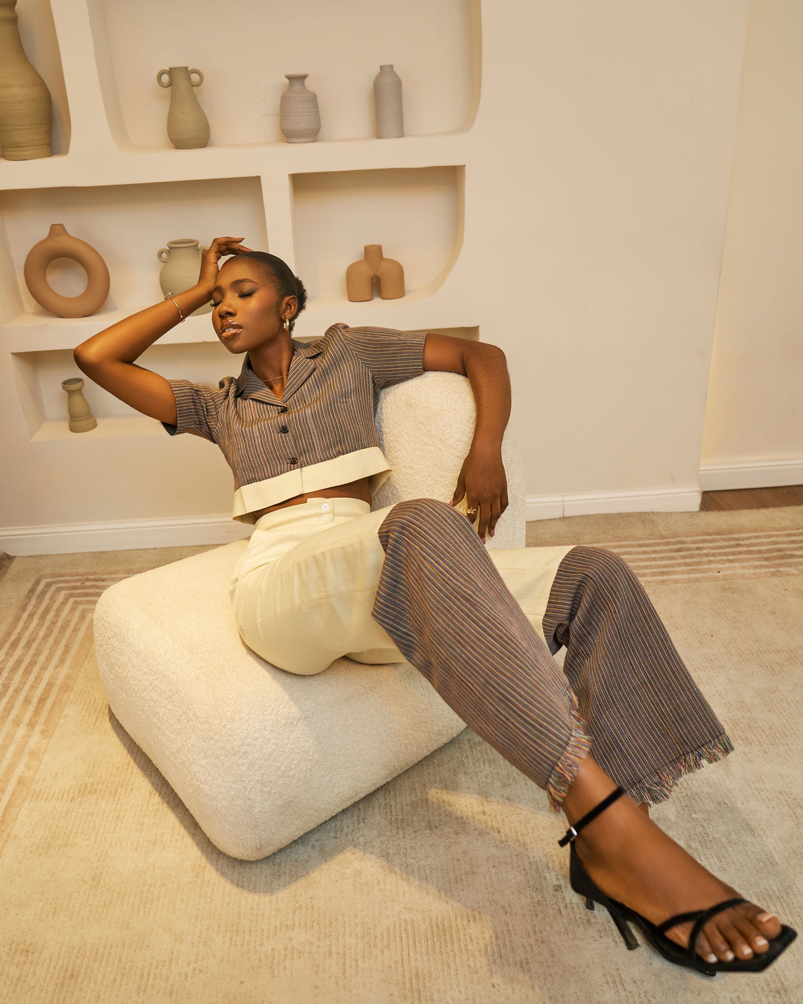 トップス EXODUS OPEN COLLAR SHIRT & EASY TROUSERS EXODUS OPEN COLLAR SHIRT & EASY TROUSERS