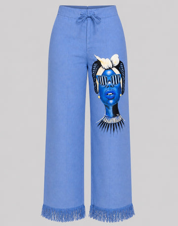 Hand Painted Aso Oke Pant