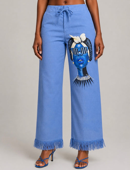 Hand Painted Aso Oke Pant