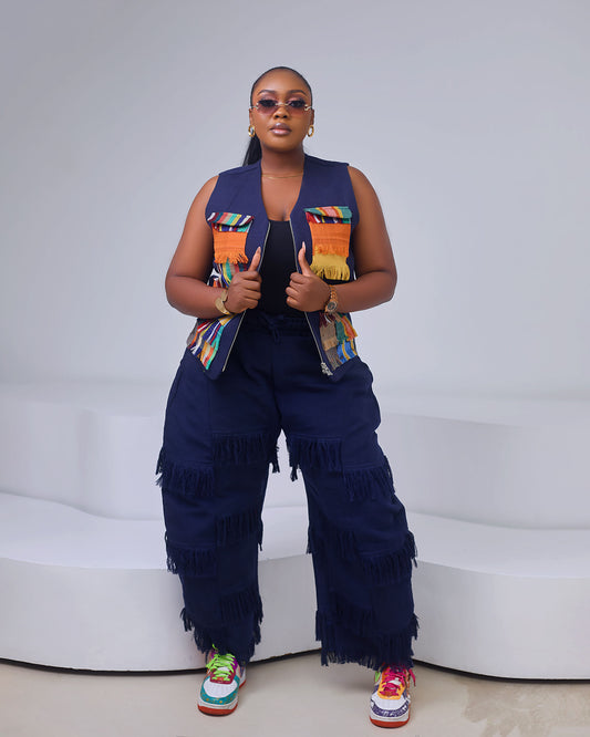 Sleeveless asooke jacket