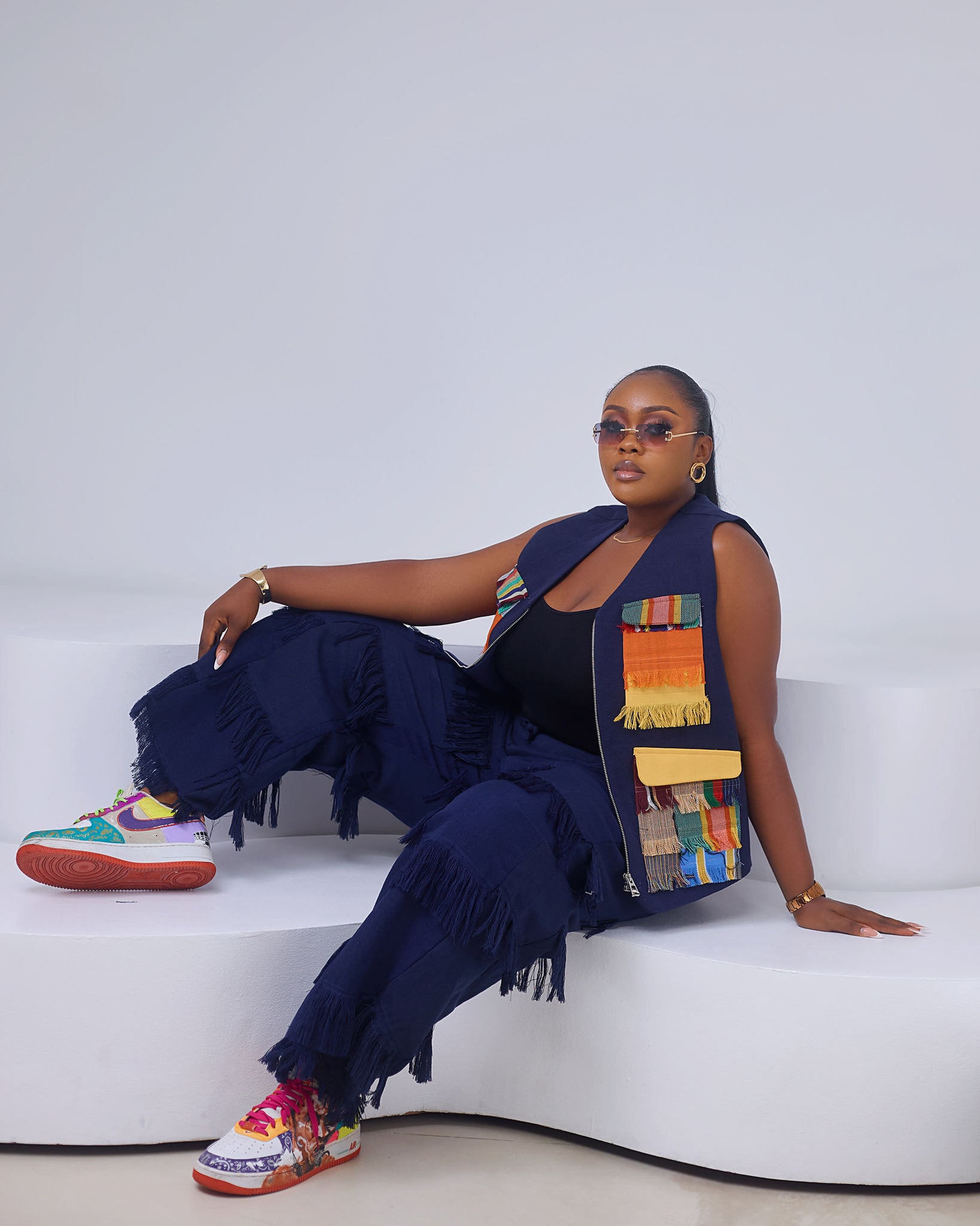Sleeveless asooke jacket