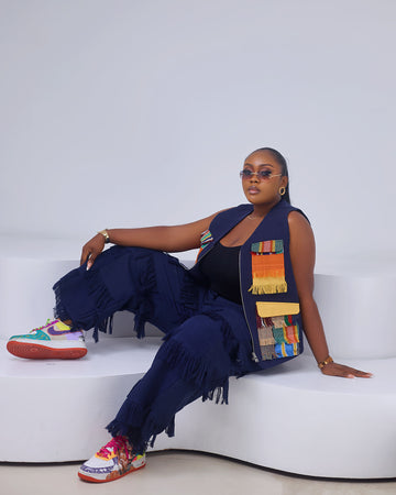Sleeveless asooke jacket