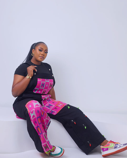 5 pocket Dungarees with Akwete