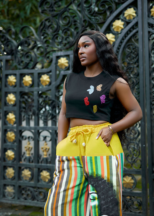 Hand-painted Crop Top x Hand-painted Pant