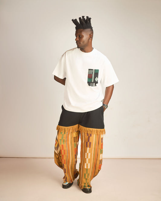 White T-shirt x Uptown Male Barrel Pant