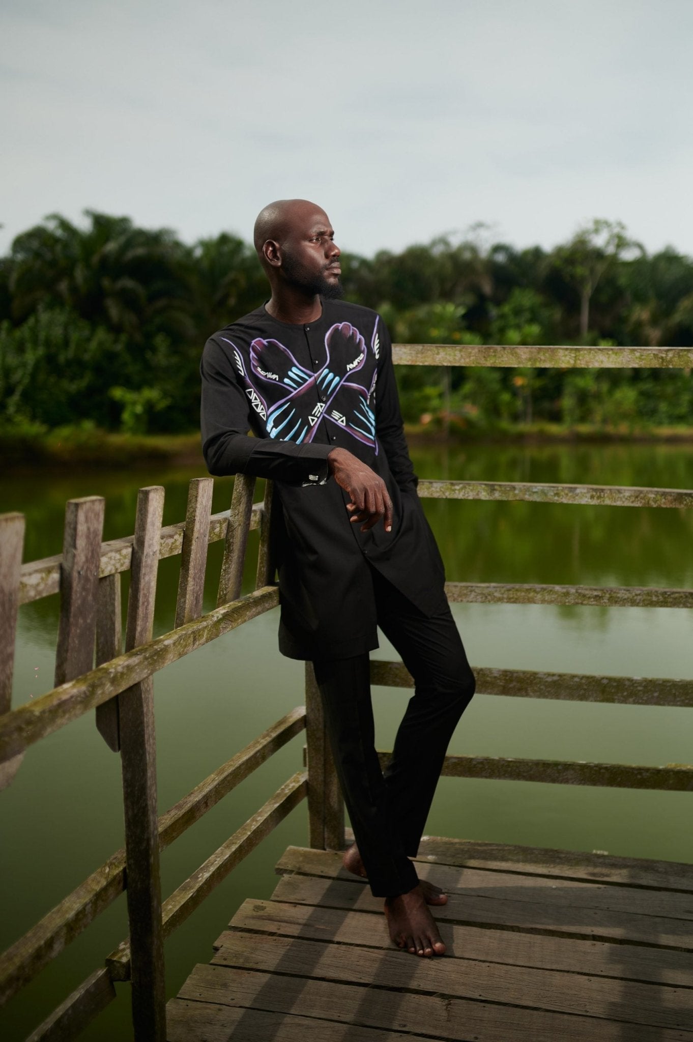 Afro Panther Cross Piece - Kaftan Set