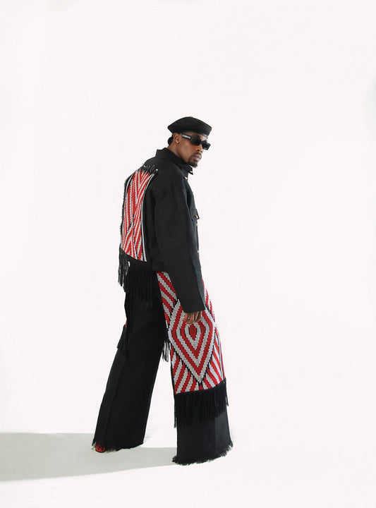 Aso Oke & Akwete Cowrie Jacket x Akwete Wrap Skirt - Trax ApparelMale Wrap Skirt